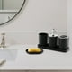 thumbnail image 1 of Set de accesorios de baño de 5 piezas | Soporte para cepillo de dientes, dispensador de jabón, vaso, bandeja organizadora de baño | Plástico moderno | Negro, Blanco, Gris | Decoración del tocador, 1 of 6