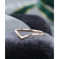thumbnail image 3 of Minimalist Curved wedding band vintage simple rose gold wedding band women Unique Chevron Bridal promise ring Anniversary gift for her, 3 of 3