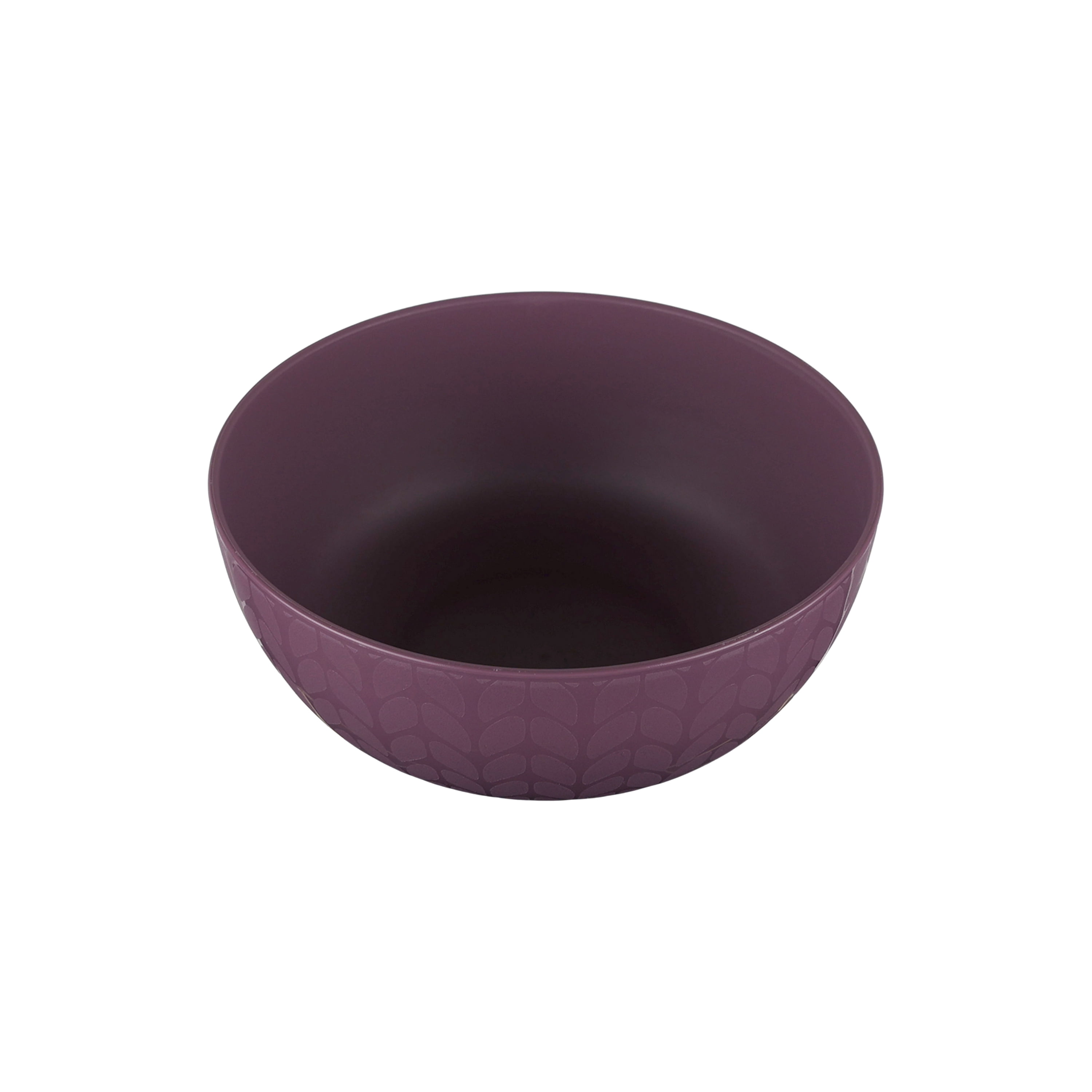 Mainstays - Purple Round Plastic Cereal Bowl, Interwoven Braided Etched, 38-Ounce