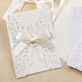 thumbnail image 2 of MasteelfCA 5pcs Creative Cut Birthday Invitations Hollow Invitations Cards with Bowknots (White), 2 of 7