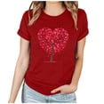 thumbnail image 2 of Fankiway T-Shirt à Manches Courtes Imprimé Col Rond Mode pour Femmes Ensemble de Vêtements Décontractés pour Femmes 2 Pcs, 2 of 4
