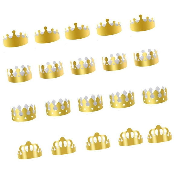 20Pcs Friendly Paper Birthday Crowns For Adults Kids Party Celebrations Assorted Colors Safe Design