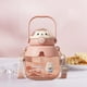 thumbnail image 5 of Vaso de agua personalizado con forma de oso | Vaso grande de plástico con pajita de 850 ml | Botella portátil para estudiantes, sin BPA y a prueba de fugas | Diseño con forma de barriga | Hidratació, 5 of 5