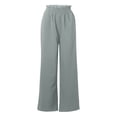 thumbnail image 5 of QLEICOM Womens Slacks Women's Relaxed Fit Straight Leg Pants Solid Cotton Linen Drawstring Elastic Waist Long Wide Leg Pants Work Cargo Casual Pants Wide Leg Pants Relaxed Fit Trousers Gray XXL, 5 of 6