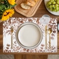 thumbnail image 4 of Eucalyptus Leaves Placemats Set of 4, Grey Pink Summer Botanical Watercolor Weeping Placemats for Dining Table, Place Mats for Kitchen Tabletop, Waterproof Wipeable Dining Table Mats Set, 4 of 9