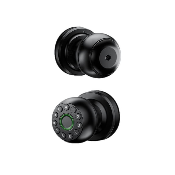 Fingerprint Door Lock, Smart Fingerprint Door Knob with Keypad, Biometric Door knobs with App Control, Auto Lock Door Lock with Code, Keyless Door Knob with Locks for Bedroom, Home,Office-Matte Black