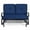 Blue, variant on Demifill 2 Seats Outdoor Swing Glider Chair with Comfortable Cushions, Outdoor Swing Glider Bench, Patio Loveseat Glider for Outdoor as Backyard, Porch, Garden, Navyy