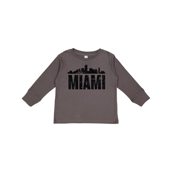 Inktastic Miami Skyline Grunge Boys or Girls Long Sleeve Toddler T-Shirt