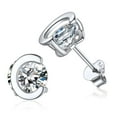 thumbnail image 1 of Pendientes de botón PROSTEEL de Plata esterlina inicial letra C circonita cúbica, 1 of 8