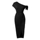 thumbnail image 1 of Vestido de fiesta formal largo de un hombro para mujer, sin mangas, con volantes, bodycon, cóctel, noche, boda, corte de sirena, vestido maxi, 1 of 7