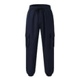 thumbnail image 5 of Vedolay Sweatpants for Men Solid Casual Multiple Pockets Outdoor Pants 2023 Navy,M, 5 of 5