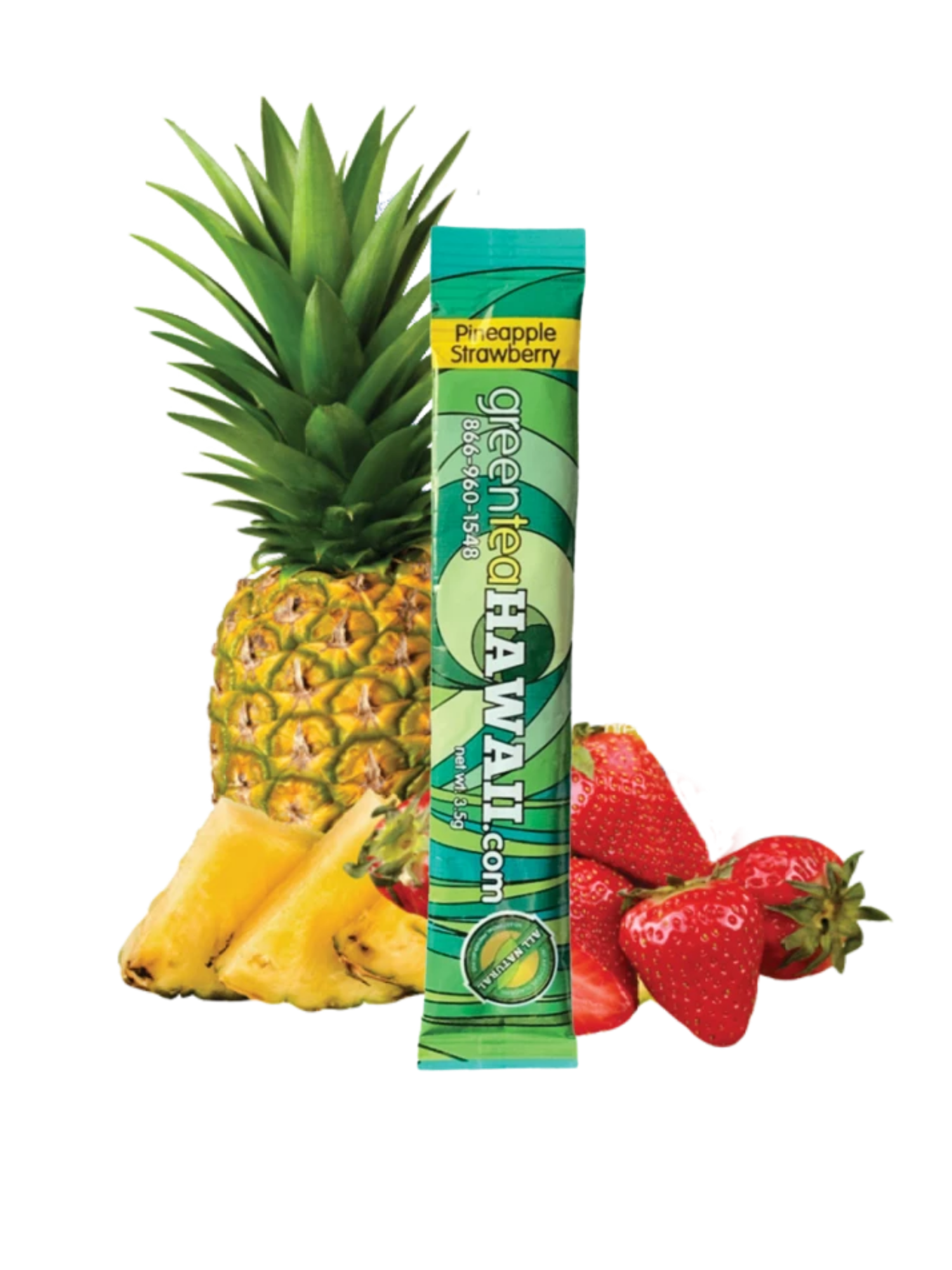 Green Tea Hawaii Pineapple Strawberry Fruit Flavored Tea Powder for