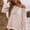 Beige, variant on Women's Crochet Top Bathing Suit Cover Up Knit Top Mesh Off Shoulder Loose Beach Swimwear Breathable Long Sleeved Knitted Cover Top Pink S