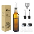 thumbnail image 1 of 17 Oz Glass Olive Oil Dispenser Bottle, Kitchen 500ml Oil & Vinegar Cruet with Pourers & Funnel, 1 of 7