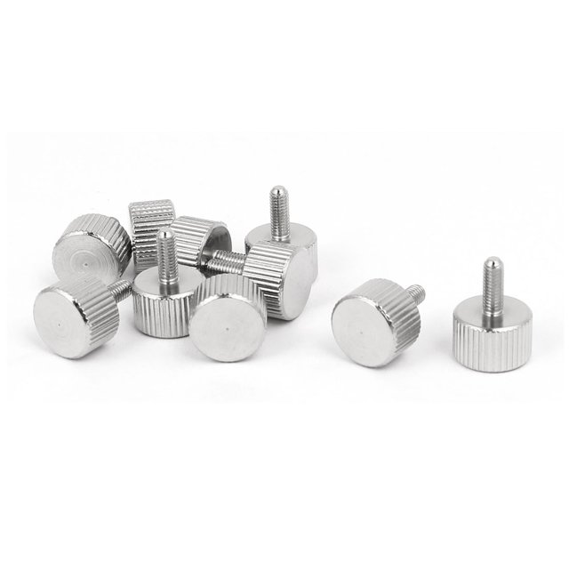 Unique Bargains M3x8mm Nickel Plated Flat Head Knurled Thumb Screw 10pcs for Computer PC Case
