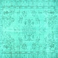thumbnail image 1 of Ahgly Company Indoor Square Abstract Turquoise Blue Contemporary Area Rugs, 6' Square, 1 of 4