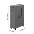 thumbnail image 3 of 65L Slim Rolling Laundry Hamper with Lid Foldable Fabric, Dirty Clothes Basket with Wheels and Handles, Space Saving Durable, Bathroom Bedroom Laundry Storage Home Use, 3 of 6
