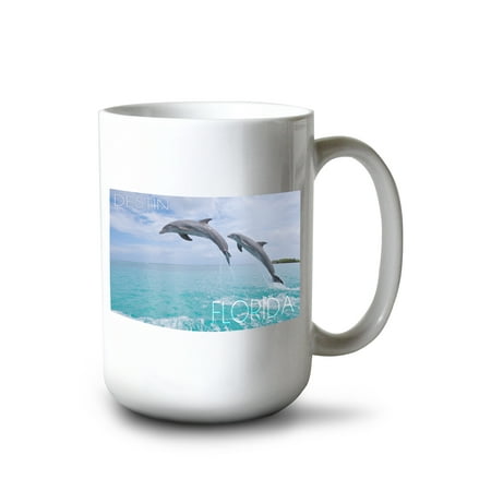 

15 fl oz Ceramic Mug Destin Florida Jumping Dolphins Dishwasher & Microwave Safe