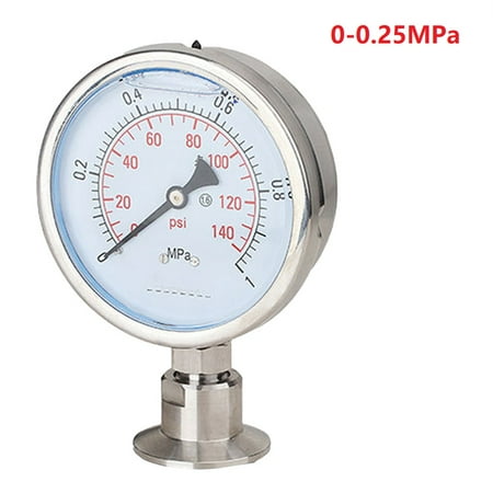 

Goodhd Sanitary Diaphragm Pressure Gauge 304Stainless Steel Vibration Clamp Type 50.5mm