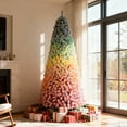 thumbnail image 2 of Colorful Flocked Christmas Tree 7.5FT, Bringstar Artificial Xmas Tree with 1927 Premium PVC Branch Tips, 2 of 8