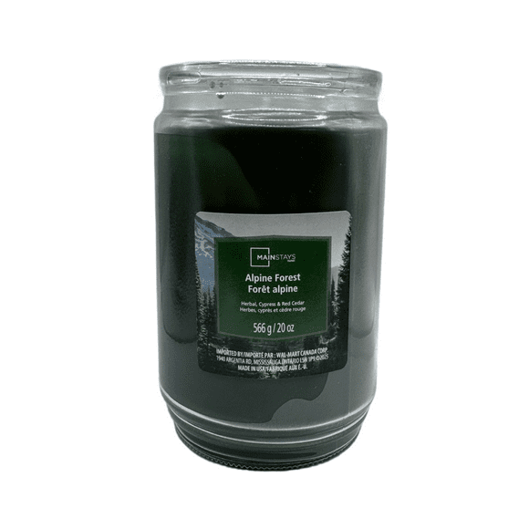 Mainstays Alpine Forest Scented Single-Wick Glass Jar Candle, 20 oz