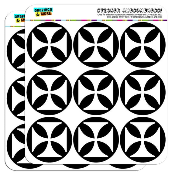Iron Maltese Cross 2" Scrapbooking Crafting Stickers