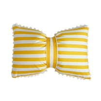 Polka Dots Velvet Lumbar Pillow with Detachable Bow, 19.6x13 Inch Cushion for Living Room Bedroom Office, Soft Polyester Throw Pillows Decor