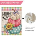 thumbnail image 2 of Welcome Fall Pumpkin Patch Decorative Garden Flag, Autumn Sunflower Flower Polka Dot Farmhouse Home Yard Outdoor Decor, Thanksgiving Pink Buffalo Plaid Check Small Outside Decoration 12 x 18, 2 of 6