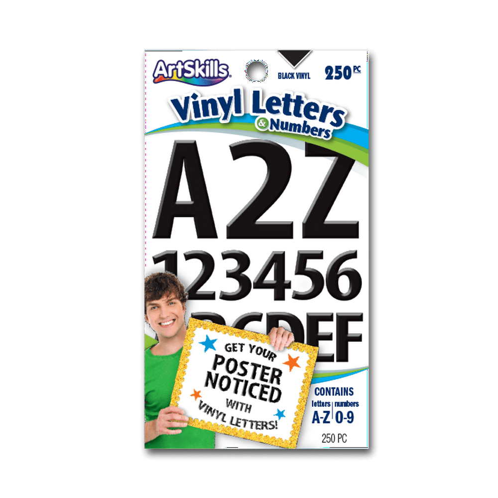 ArtSkills 1 & 2 inch Black Vinyl Letter and Number Stickers, for School