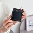 thumbnail image 6 of ELEHOLD Leather Case for Samsung Galaxy Z Flip 6, Crocodile Pattern soft TPU Slim Thin Shockproof Case with Hinge Protection,Black, 6 of 7