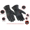 thumbnail image 2 of Daniel Smart Men’s Leather Gloves – Aniline Cowhide Leather Motorcycle Glove with padded palm and Touch Screen Finger Tip, 2 of 7