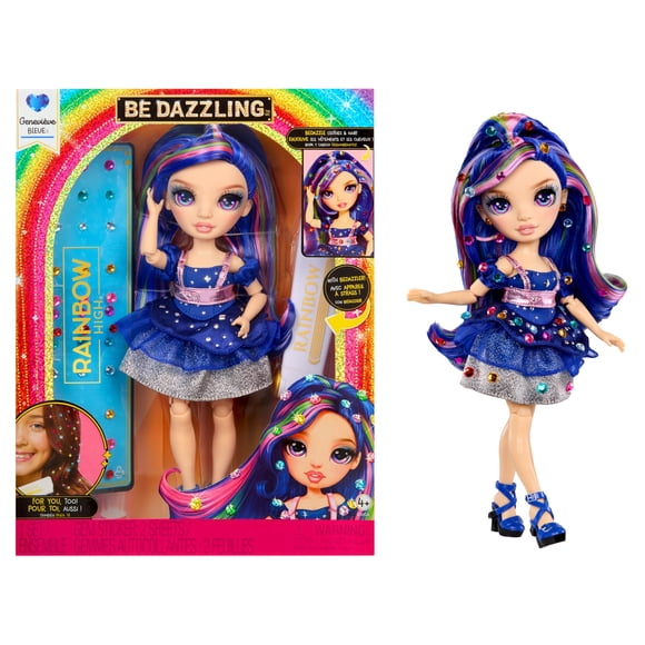 Muñeca de Moda Rainbow High Be Dazzling Genevieve Bleue con Herramienta para Brillar