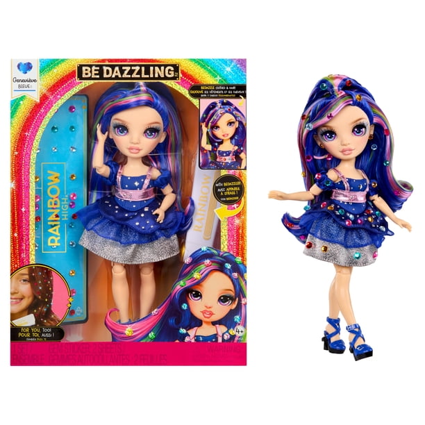 Muñeca de Moda Rainbow High Be Dazzling Genevieve Bleue con Herramienta para Brillar