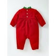 thumbnail image 2 of KelaJuan Baby Girls Christmas Romper Contrast Color Cute Bow Long Sleeve Jumpsuits for Newborn Infant Toddler Cute Clothes, 2 of 6
