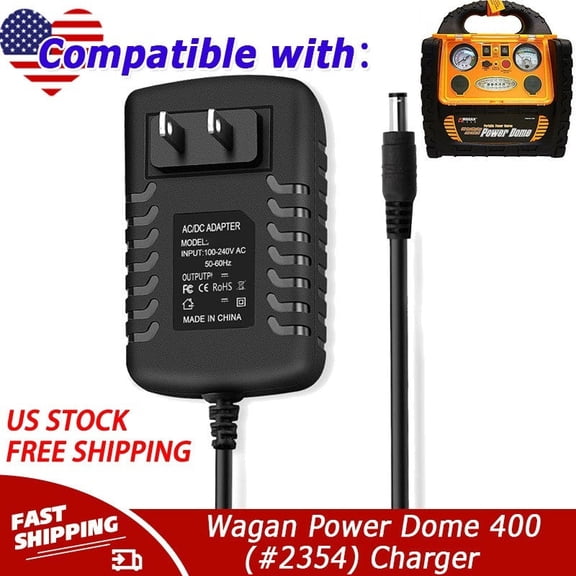 AC-DC Charging Adapter Compatible with Wagan Power Dome 400 (#2354) Charger Power Supply