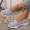 thumbnail image 2 of longantii Women's Wide Fit Woven Orthopedic Shoes - Slip-On Breathable Sneakers, Arch Support Comfort Loafers for Summer & Work Gray US-9（CN-42）, 2 of 4