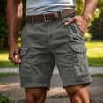 thumbnail image 2 of Men's Multi-Pocket Cargo Shorts, 5" Inseam Summer Casual Workwear pants, Rugged Outdoor Hiking Shorts, Knee Length Utility Shorts for Men Dark Gray M, 2 of 6