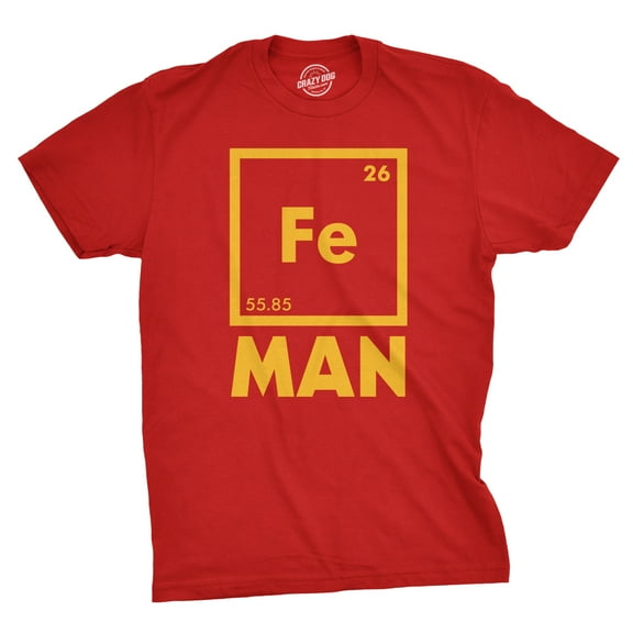 Mens Iron Science T Shirt Cool Novelty Funny Nerdy Graphic Print Tee Guys Graphic Tees