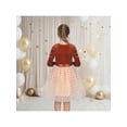 thumbnail image 5 of Sunny Fashion Girls Dress Rust Copper Velvet Polka Dot Plain Tulle Vintage Twirly Fall Holiday 7 Years, 5 of 7