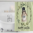 thumbnail image 3 of Happy Easter Shower Curtain, Waterproof Shower Curtains for Bathroom, Grass Green Spring Bunny Eucalyptus Leaves Washable Fabric Bathtub Curtain Set Bath Decor with 12 Hooks 48"x72", 3 of 8