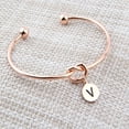 thumbnail image 3 of FEELMEM Initial Bracelet Letter Bracelet-Simple Love Knot with Initial Charm Bangle Bracelet-Bridesmaid Gift-Love Knot Bangle Stretch Bracelet Gift for Women-Bridesmaid Jewelry, 3 of 7