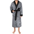 thumbnail image 1 of PAVILIA Mens Soft Robe, Plush Fluffy Fleece Bathrobe for Men, Long Sherpa Spa Robe with Shawl Collar (Two-Tone Gray), 1 of 7