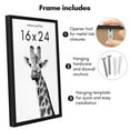 thumbnail image 2 of Americanflat 16x24 Poster Frame with Polished Plexiglass Soho Collection Gallery Style Deep Molding - Black, 2 of 7