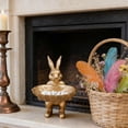 thumbnail image 7 of Vintage Gold Bunny Jewelry Holder Tray, Decorative Resin Rabbit Statue Trinket Dish for Ring, Earring Organizer, Easter Desktop Ornament Figurine, Photo Prop for Home Decor, 7 of 7