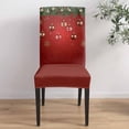 thumbnail image 5 of Chair Covers for Dining Room Set of 4,Winter Christmas Snowflakes Balls Stretch Seat Protector Removable Washable Chairs Slipcovers for Kitchen Banquet Wedding Hotel,Xmas Spruce Leaf Berry on Red, 5 of 6