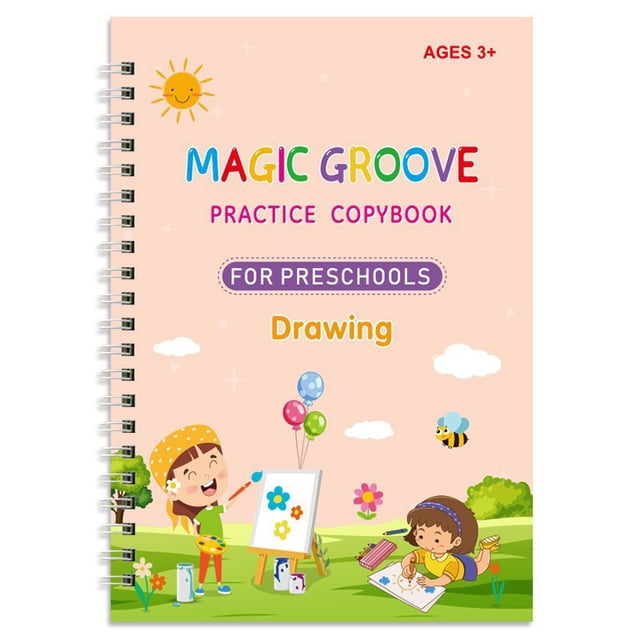 XmhyTop-A Cuaderno de práctica mágica reutilizable para practicar la escritura a mano, ideal para aprender habilidades básicas de escritura, estilo A, rosa.