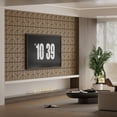thumbnail image 2 of Fahomiss Modern Curved Acoustic Wood Slat Wall Panels 4-Pack 24"x24", Walnut 3D Tiles, 2 of 10