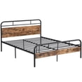thumbnail image 6 of Black Iron Platform Bed Frame Full Size with Vintage Headboard and Footboard, Metal Full Bed Frame Mattress Foundation with 530LBS Load Capacity, No Box Spring Required, 6 of 9