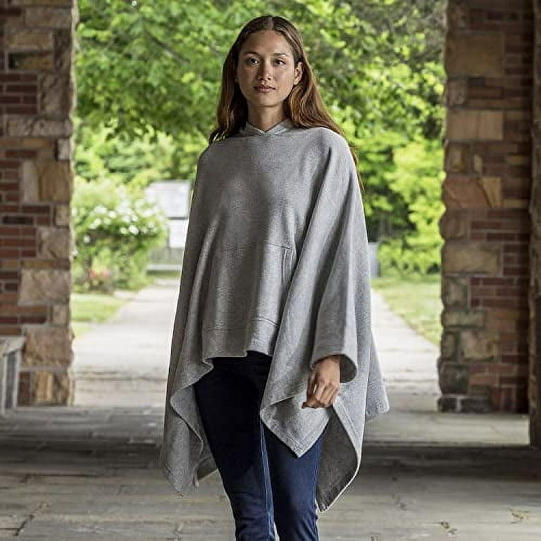 MV Sport Womens Sweatshirt Blanket Grey Heather One Size Poncho