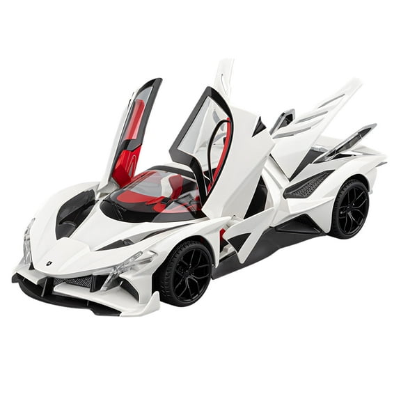 Anmyjuly 1: 18 Scale EVO Model Zinc Alloy Pullback Die-casting Toy Car with Sound and Light Effects, Sports Car Model Ornament, Collectible